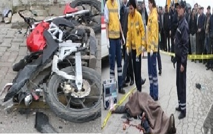 Uzunköprü de Kepçe Motorsiklete Çarptı  1 kişi öldü 1 kİşi ağır yaralı