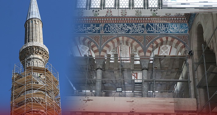 Mimar Sinan’ın Ustalık Eseri Selimiye Camii’nde restorasyon çalışmaları devam ediyor