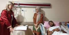 Çift hastanede nikah kıydı