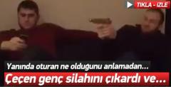 Çeçen genç silahını oturma odasında test etti